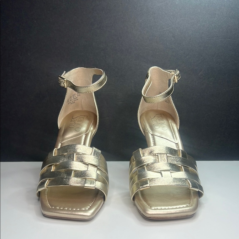 Franco Sarto Gold Strappy Heels